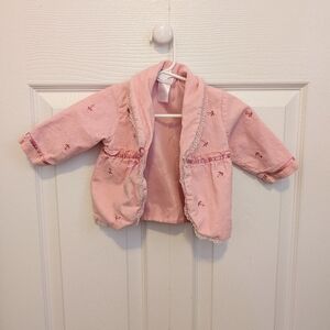 Pink Embroidered Baby Girl Jacket